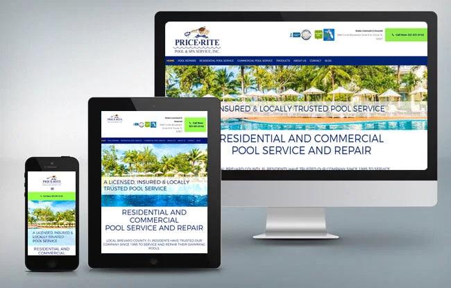 price rite pools responsive website design