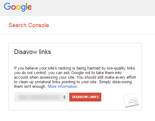 Disavow Toxic Links in Search Console