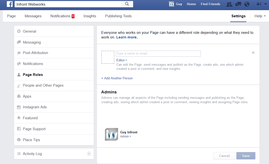 Facebook Page Roles