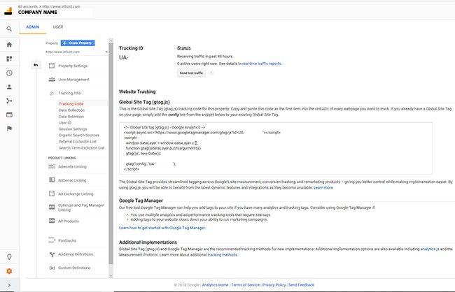 Google analytics code install