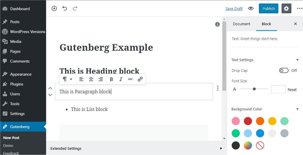 wordpress gutenberg