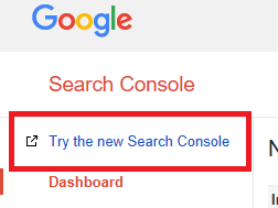 try the new search console link