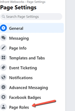 Facebook page setup page roles