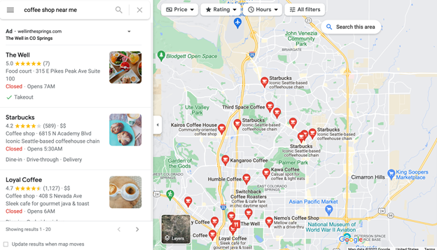 Google considers your location to return relevant search results.