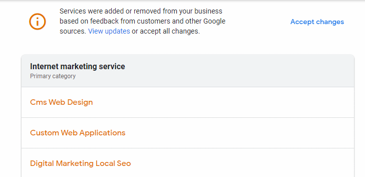 google business profile manager services were added based on feedback from customers and other google sources